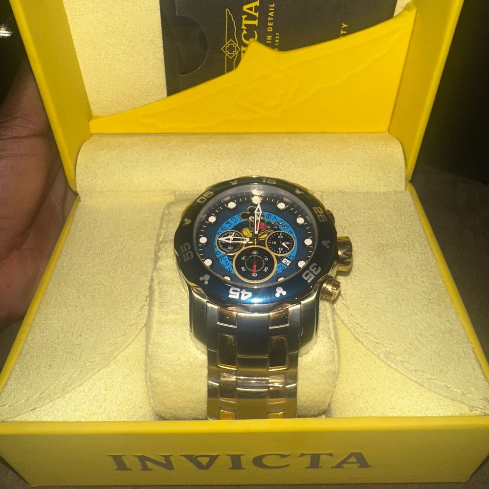 Invicta Men's Blue and Gold Chronograph Watch